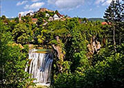 Premium Textil-Leinwand 75 cm x 50 cm quer, Der Pliva-Wasserfall in Jajce